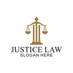 law logo with pillars of justice symbol concept, creative premium of lawyer and law office