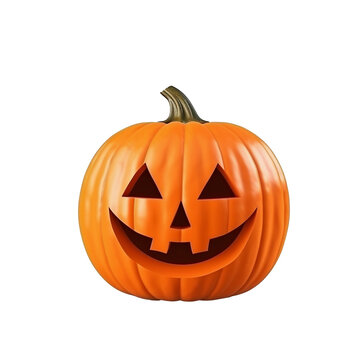 Halloween Pumpkin Jack-O-Lantern face isolated on white background