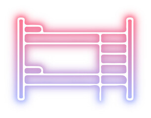 Set of Furniture icon neon