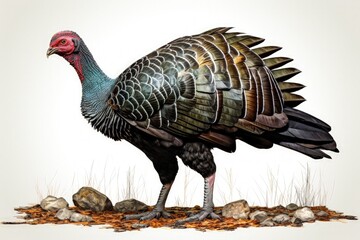 Illustration of turkey, bird for Thanksgiving holiday. Generative AI