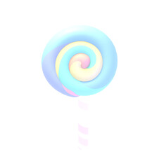 3d rendered cartoon sweet lollipop object.