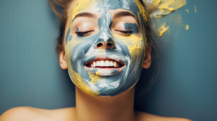 woman with facial mask. skincare and skin rejuvenation