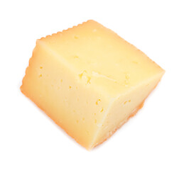 Fresh cheese isolated on white background.