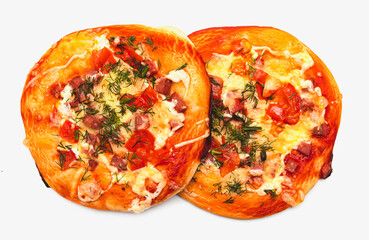 Pizza isolated on white background.