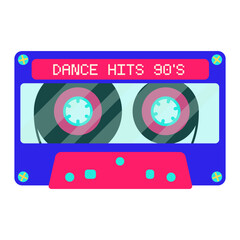 90s audio cassette illustration