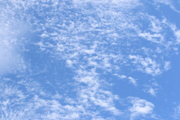 bavarian claudy sky. White clouds in blue sky. 