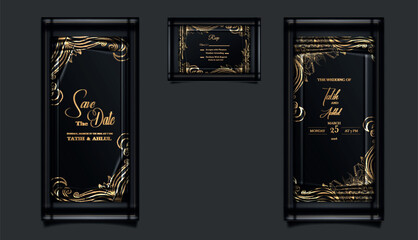 luxury elegant wedding invitation card design set
