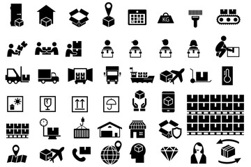 Simple vector icon illustration collection about transportation industry