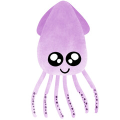 squid on white 