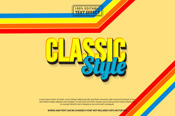 Editable text effect Classic Style cartoon template stlye modren premium vector