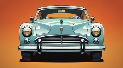 Very realistic vector illustration of a vintage car