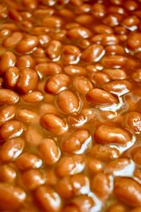 Close up of baked beans