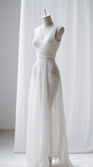 a white dress on a manne