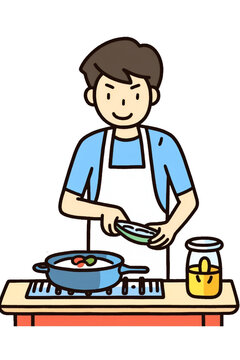 料理をする男8:AI生成