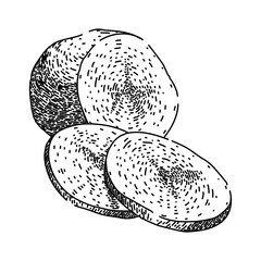 bag potato fresh hand drawn. harvest sack, plant table, tuber healthy bag potato fresh vector sketch. isolated black illustration