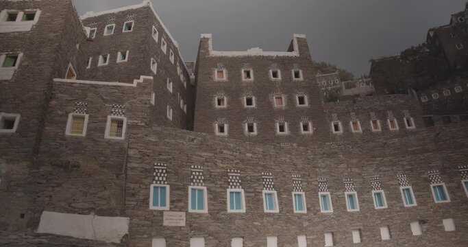 Multi-storey houses made of stones  Rijal Alma  Saudi Arabia