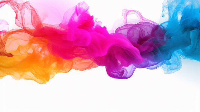 Colored smoke explosion. Abstract closeup smoke on backdrop. Colorful explode. © Yuwarin