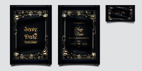 luxury Elegant wedding invitation design set