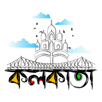 Kolkata bangla text design vector calligraphy typography transparent png images
