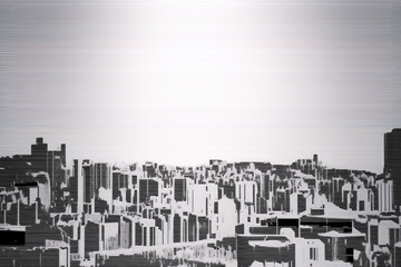 Abstract black and white city building background.