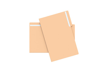 Two paper folders for documents isolated on white background. Top view. 3d render