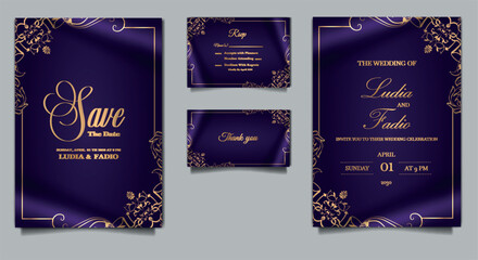 luxury wedding invitation card design set