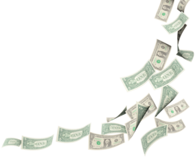 dollars money fallng like leaves in autumn win sales rich walth