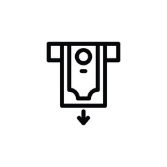 Money Withdrawal - Business Related Icon - Thin line, Outline - EPS Vector