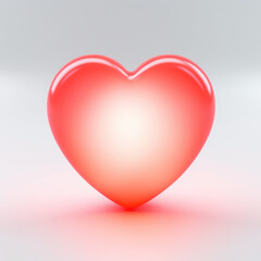 A shiny heart shaped object on a plain surface. Digital image. Happy Valentine.