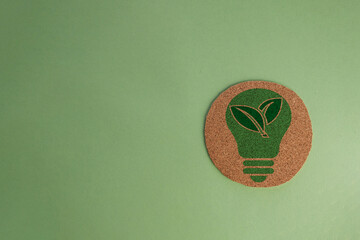 Green Energy,Eco friendly,Eco Power,Renewable energy concept.,Green light bulb with leaf icon on...
