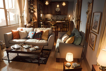 modern living room, Generative AI