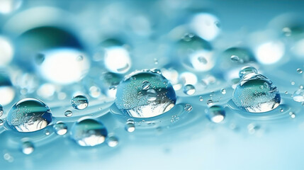 Soft blue abstract fresh background with water drops