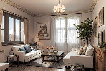 modern living room, Generative AI