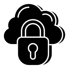 Editable design icon of cloud security