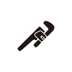 Pipe wrench icon.Flat silhouette version.