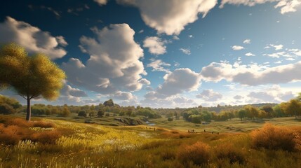 Obraz premium landscape, scenery, vista, view, panorama, horizon, countryside, nature, terrain, rural, picturesque, outdoors, environment, beauty, scene, countryside, country, natural, picturesque, scenery, vista,