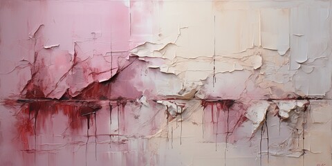 Generative AI, vintage broken pink wall with impasto brush strokes, artistic sculpture