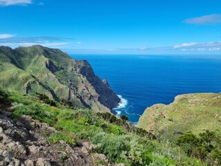 Fototapeta premium view from the ocean in Anaga mountains in Tenerife