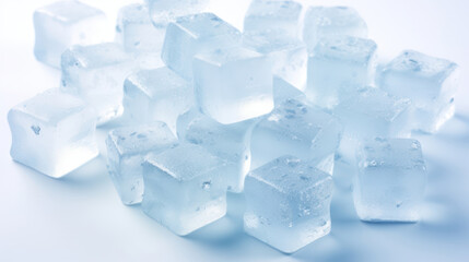 Fresh a lot of ice cubes