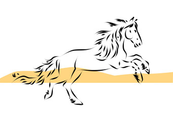 Horse vector illustration line art drawing