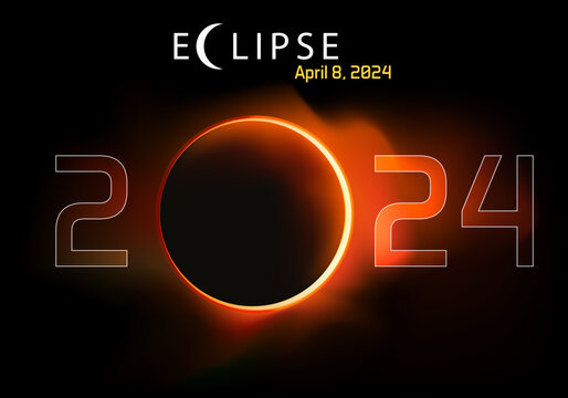 présentation de la nouvelle année 2024 sur le thème de l’astronomie, avec une éclipse totale du soleil