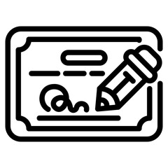  Certificate outline icon