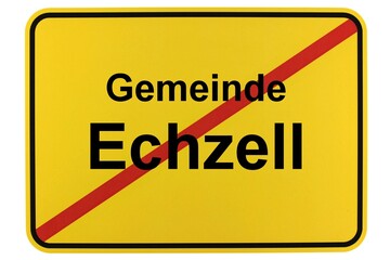 Illustration eines Ortsschildes der Gemeinde Echzell in Hessen