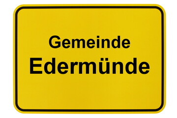 Illustration eines Ortsschildes der Gemeinde Edermünde in Hessen