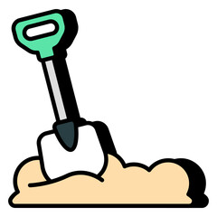 Editable design icon of digging