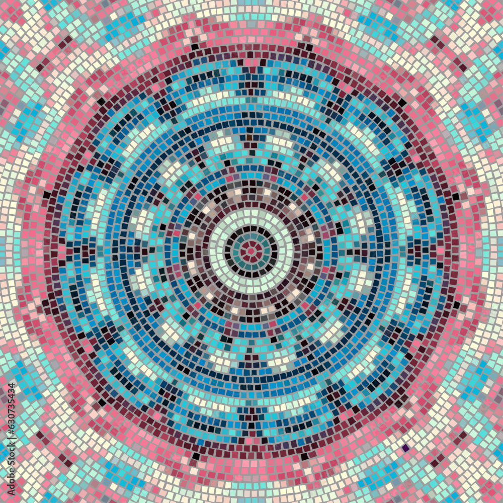 Aufkleber vector seamless mosaic art pattern. art background. mandala image