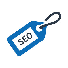 SEO Tag Flat Blue Icon Isolate On White Background Vector Illustration | Seo Icons