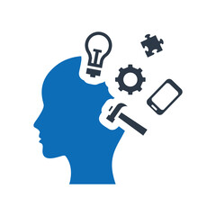 SEO Specialist Flat Blue Icon Isolate On White Background Vector Illustration | Seo Icons