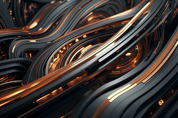Abstract 3D technology background. AI technology generated image