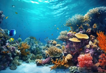 Fototapeta na wymiar Natural coral reef vivid background